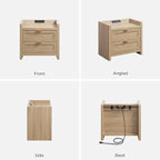 SICOTAS Rattan Nightstands Set of 2 Bedside Table - Image 8