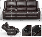Yolsali 3-Seater Recliner Sofa, Manual Reclining Couch - Image 2