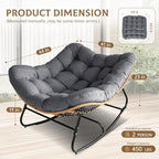 SUNCROWN Oversized Wicker Rocking Chair Indoor Outdoor, 450 LBS Heavy Duty - Image 3