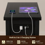 Armocity Narrow End Table with Charging Station - Image 9