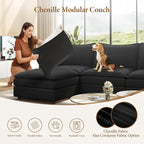 Vesgantti 142" Cloud Couch Sectional Modular Sofa, Comfy Sectional Couch - Image 6