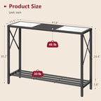 Tajsoon Console Table 41.8”, 2-Tier Entryway Table, Narrow Sofa Table - Image 3