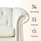 Living Room Chair, Modern Leather Chesterfield Sofa Chair, Mid Century Single - Image 5