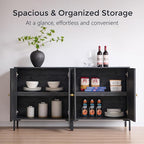 IFBUY Modern Sideboard Buffet Cabinet, Wooden Modular Coffee Bar Cabinets - Image 3
