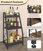 3-Tier Liquor Stand for Home Bar, Trapezoid Freestanding Whisky Bottle Holder - Image 2