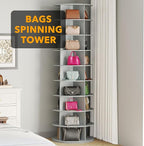 SpaceAid 9 Tier Rotating Shoe Rack Tower, Spinning Shoe Display Lazy Susan - Image 5