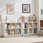 Joaxswe 6 Cube Bookcase, Wood Low Floor Standing Bookshelf - Image 3