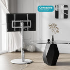 Floor Mobile TV Stand with Power Outlet, Rolling TV Cart - Image 6