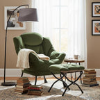 Welnow Lazy Chair with Ottoman, Modern Reading Accent Chair with Armrests and a - Image 2