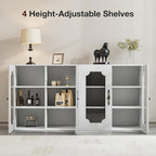 Buffet Cabinet with Storage, 63“ Modular Accent Sideboard Modern Credenza with - Image 3