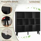 LEYAOYAO 10 Cube Bookshelf, 3 Tier Modern Wide Bookcase - Image 5