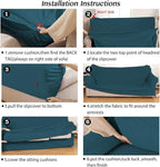 Turquoize Stretch Sofa Slipcover 2 Pieces Sofa Cover Couch Cover - Image 6