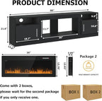 PRETZI Fireplace TV Stand with 36" Fireplace Up to 90" TVs, Remote Control - Image 7