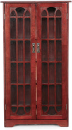 SEI Furniture - Window Pane Media Cabinet - Cherry - Transitional Design - Image 4