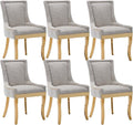 Upholstered Dining Chairs Set of 6, Modern Fabric Side Chairs by MZDOO