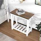 ChooChoo Farmhouse End Table Set of 2, Rustic Vintage Narrow End Side Table - Image 2