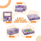 MeMoreCool Unicorn Modular Kids Couch, Glow Rainbow Play Toddler Couch - Image 4
