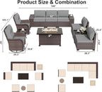 ALAULM 10 Pieces Outdoor Patio Furniture Set - Image 6