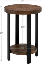 Alaterre Furniture Pomona Living Room Set of 2 Solid Wood Small Round End Tables - Image 6