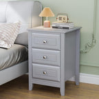 Bonnlo Gray Nightstands Set of 2, 3 Drawer Nightstand, Modern Night Stand - Image 9