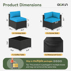 Aoxun 7 Piece Patio Furniture Set, Wicker Rattan Patio Sectional Sofa, Outdoor - Image 4