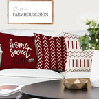 YCOLL Christmas Pillow Covers 16x16 Set of 4, Modern Sofa Throw Pillow Cover - Image 4