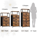 Furnulem Tall 5 Drawers Dresser, Vertical Storage Tower Fabric Dresser - Image 7