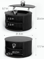 SULIVES Round Coffee Table - Image 2