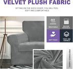 ZNSAYOTX Luxury Velvet Sofa Cover 3 Piece Stretch Loveseat Covers - Image 3