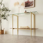 LumFurn Glass Console Table for Living Room, Foyer & Entrance, 2-Tiers - Image 5