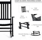Outsunny Outdoor Rocking Chair, Patio Wooden Rocking Chair - Image 4