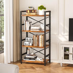 Homeiju Bookshelf, 4 Tier Small Bookcase, Organizers and Storage, Metal Small - Image 4