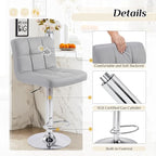 DUMOS Bar Stools Set of 4, 24 inch Counter Height Bar Stools, Upholstered - Image 3
