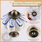 Ivory Pumpkin Knobs 12 Pack Ceramic Cabinet Knobs Vintage Drawer Pulls - Image 3