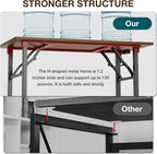TEMI Long Computer Desk Folding Table - Image 6