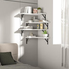 ROMGUAR CRAFT Corner Floating Shelves Wall Mounted Set of 4, Rustic Wood - Image 7