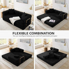 HANXIN 78 Inch Convertible Sleeper Sofa Bed, Folding Floor Mattress Couch - Image 5