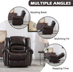 CANMOV Leather Recliner Chair, Classic and Traditional Manual Recliner Chair - Image 4