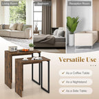 Giantex Nesting Coffee Table Set of 2, Rectangular Stackable Side Tables - Image 7