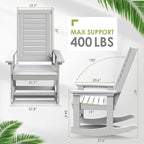 GREENVINES Outdoor Rocking Chair Set | 3-Piece | 2 Rocking Chairs - Image 3
