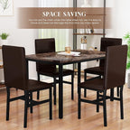AWQM 5 Piece Dining Table Set for 4, Faux Marble Kitchen Table and Chairs for 4 - Image 3