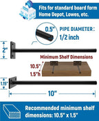 LEOPO 4-Pack 10 inch Floating Shelf Brackets, Hidden Shelf Bracket - Image 3