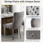 Henf 63"-79" Dining Table Set for 6, 7 Pieces Extendable Dining Table and 6 - Image 6