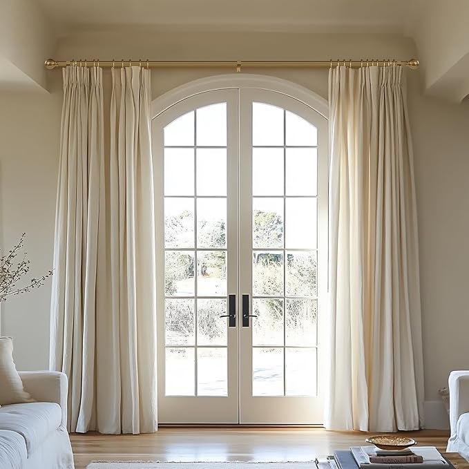 2 Pack Warm Gold Curtain Rods Set - Image 2