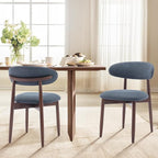 COLAMY Wooden Dining Chairs Set of 2, Modern Fabric Upholstered Dining Room - Image 4
