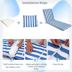 Chaise Lounge Cushions Outdoor Set of 2 - Image 4
