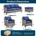 7 Piece Outdoor Patio Furniture Set-All Weather Outdoor Conversation Sets - Image 8
