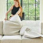Belffin Chenille Corner Seat for Modular Couch. Sectional Sofa Module. Beige. - Image 2