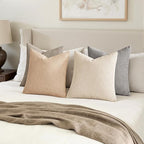 MIULEE Boho Farmhouse Neutral Cream Throw Pillow Covers 18x18 Inch Set of 4 - Image 4