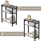 Small Side Table Set of 2 for Small Space, 3-Tier Narrow End Table - Image 5